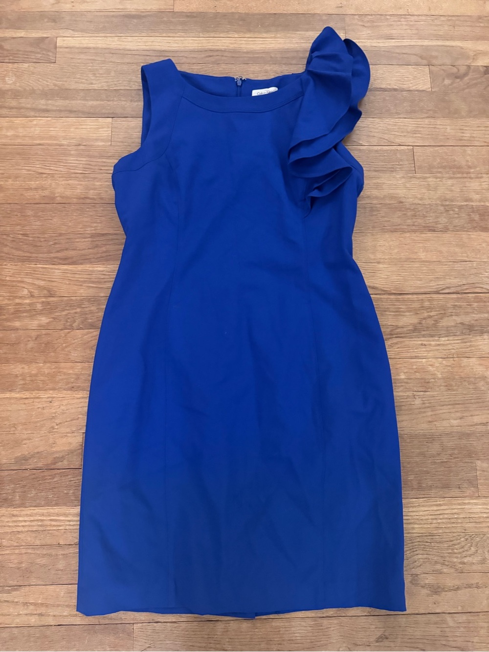 Calvin Klein Women's Blue Knee Length Ruched Shift Dress - Size 12
b84